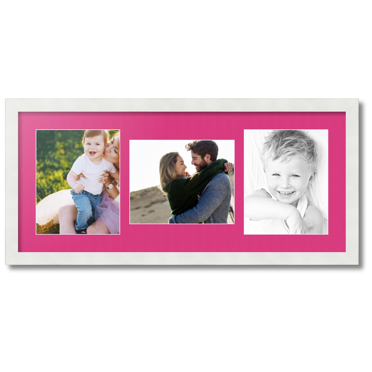 ArtToFrames Collage Photo Picture Frame with 3 - 8x10 inch Openings, Framed in White with Over 62 Mat Color Options and Plexi Glass (CSM-3966-117)